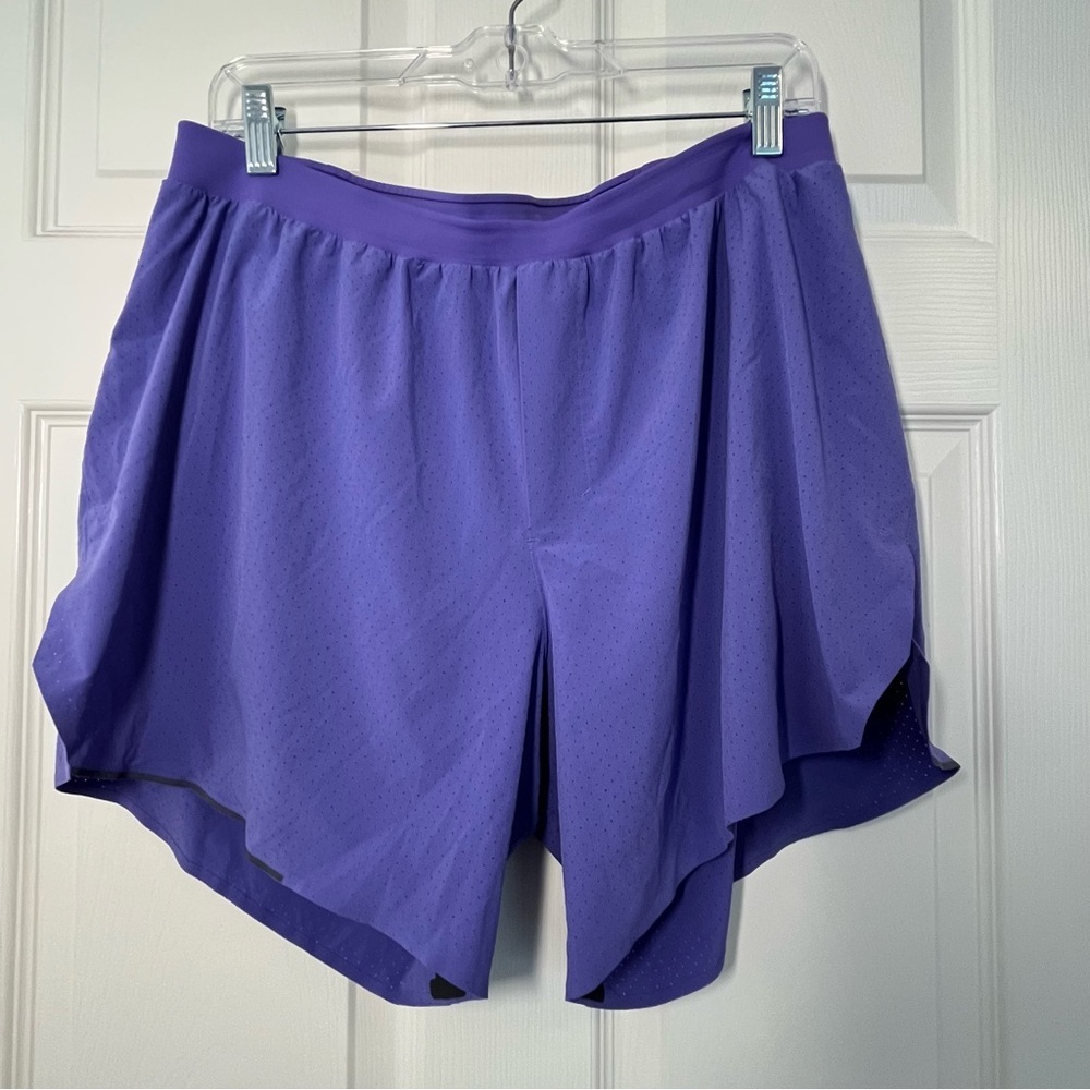 Lululemon Athletica Fast and Free Lined Purple Athletic Shorts Size XL